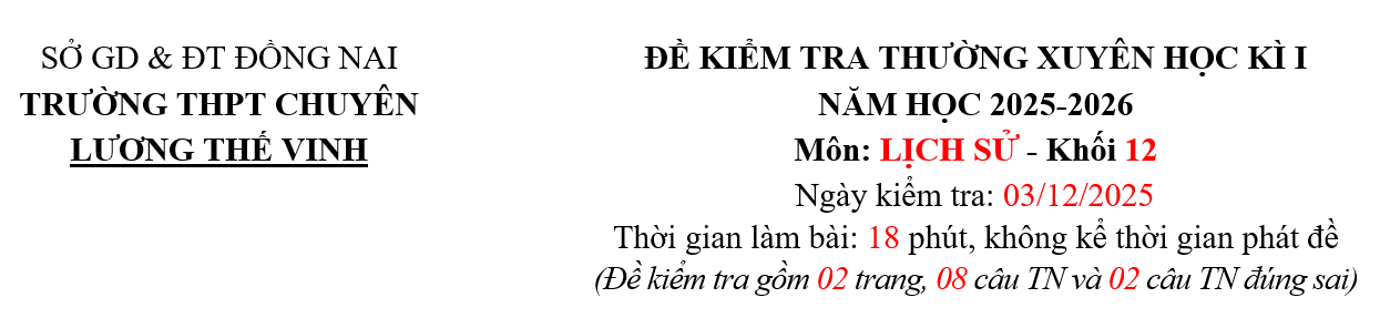 LỚP 12 SINH-KTTXHK1-LẦN 2