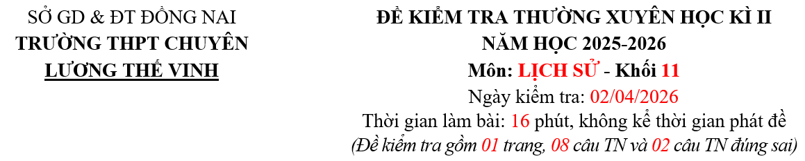 LỚP 11 SINH-KTTXHK2-LẦN 1