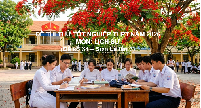 THI THỬ TN THPT NĂM 2026 (Đề 34 - Sơn La lần 3)